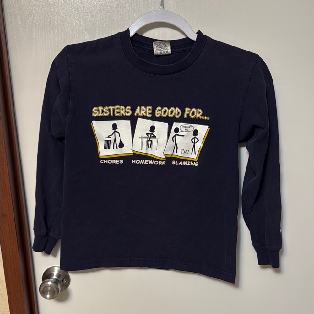 Cygnus Kids Navy Blue Graphic Long Sleeve Shirt Size S